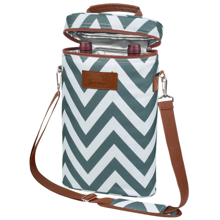 Tirrinia 2 Bottle Wine Gift Tote Carrier Leakproof Insulated